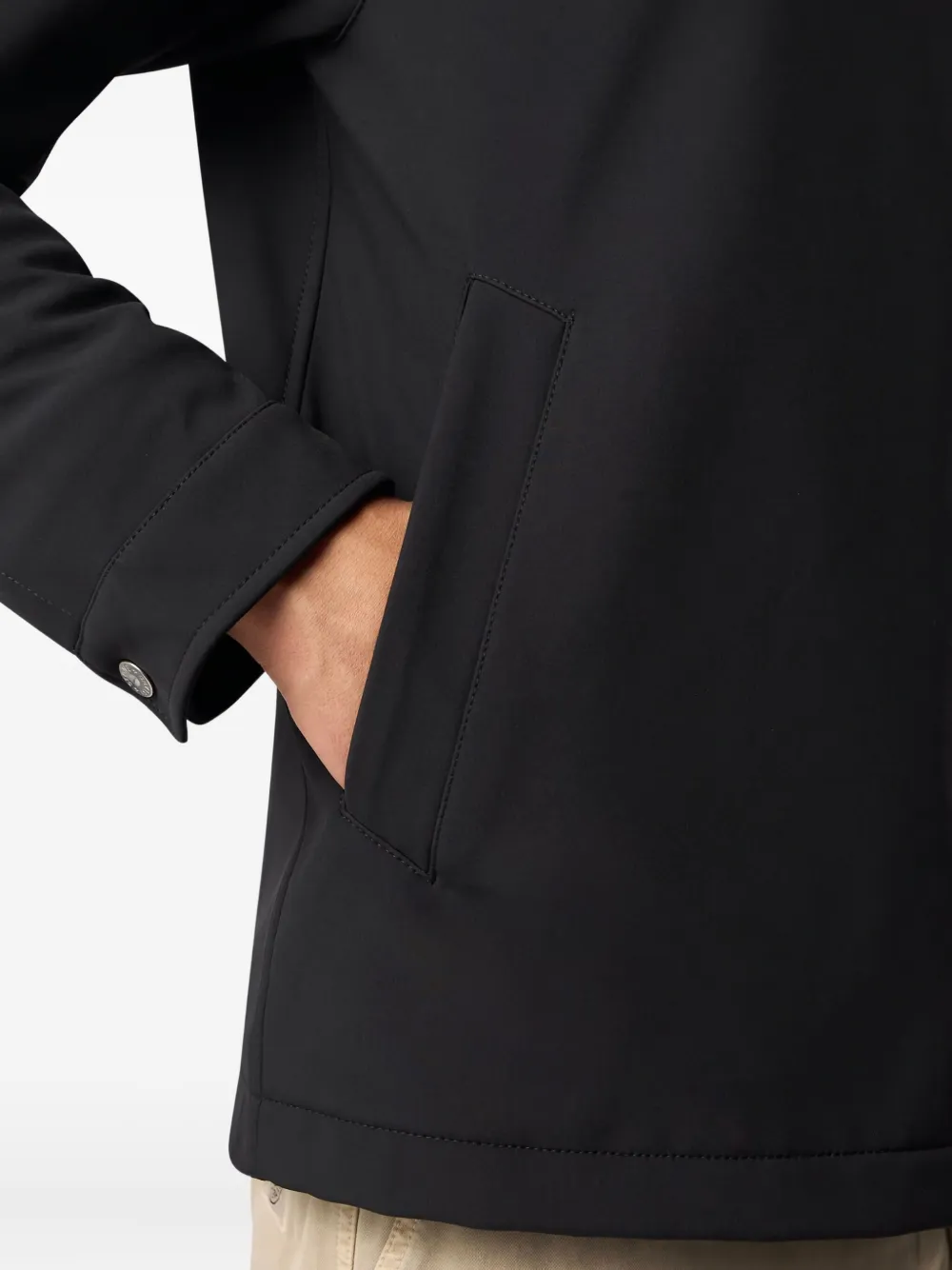 Stone Island logo-patch jacket Zwart