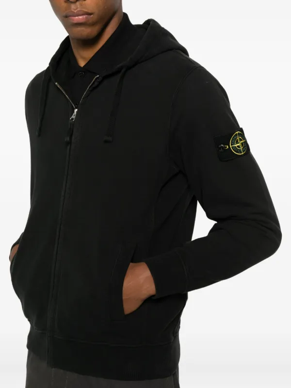 Stone Island zip-fastening Hoodie | Black | FARFETCH