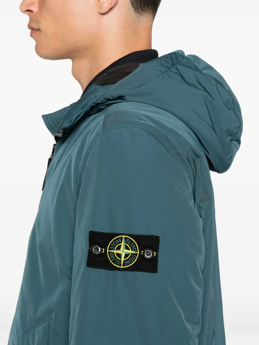 Stone Island 4100047 jack met capuchon en rits Blauw