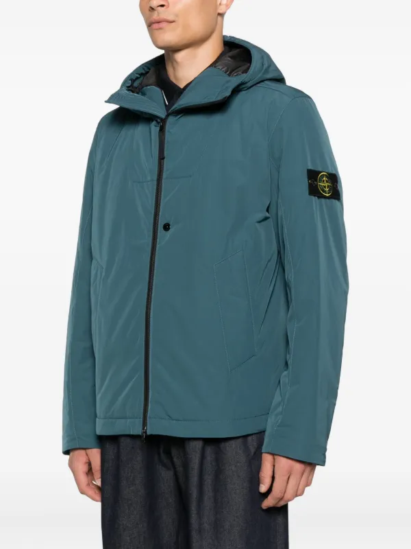Stone Island 4100047 Hooded zip-front Jacket | Blue | FARFETCH