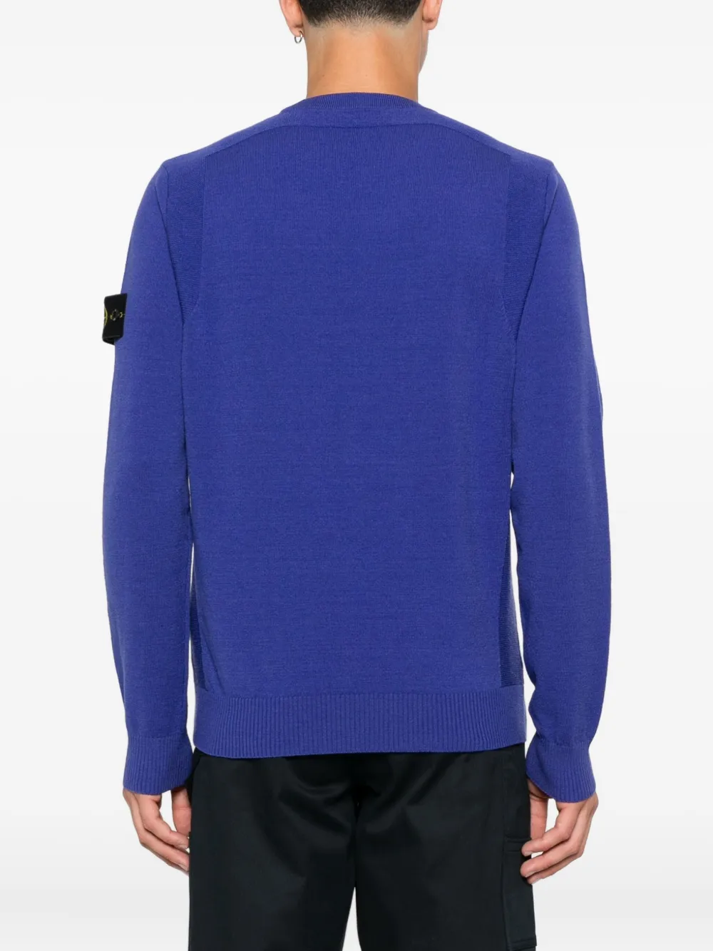 Stone Island Trui met logopatch en ronde hals Blauw