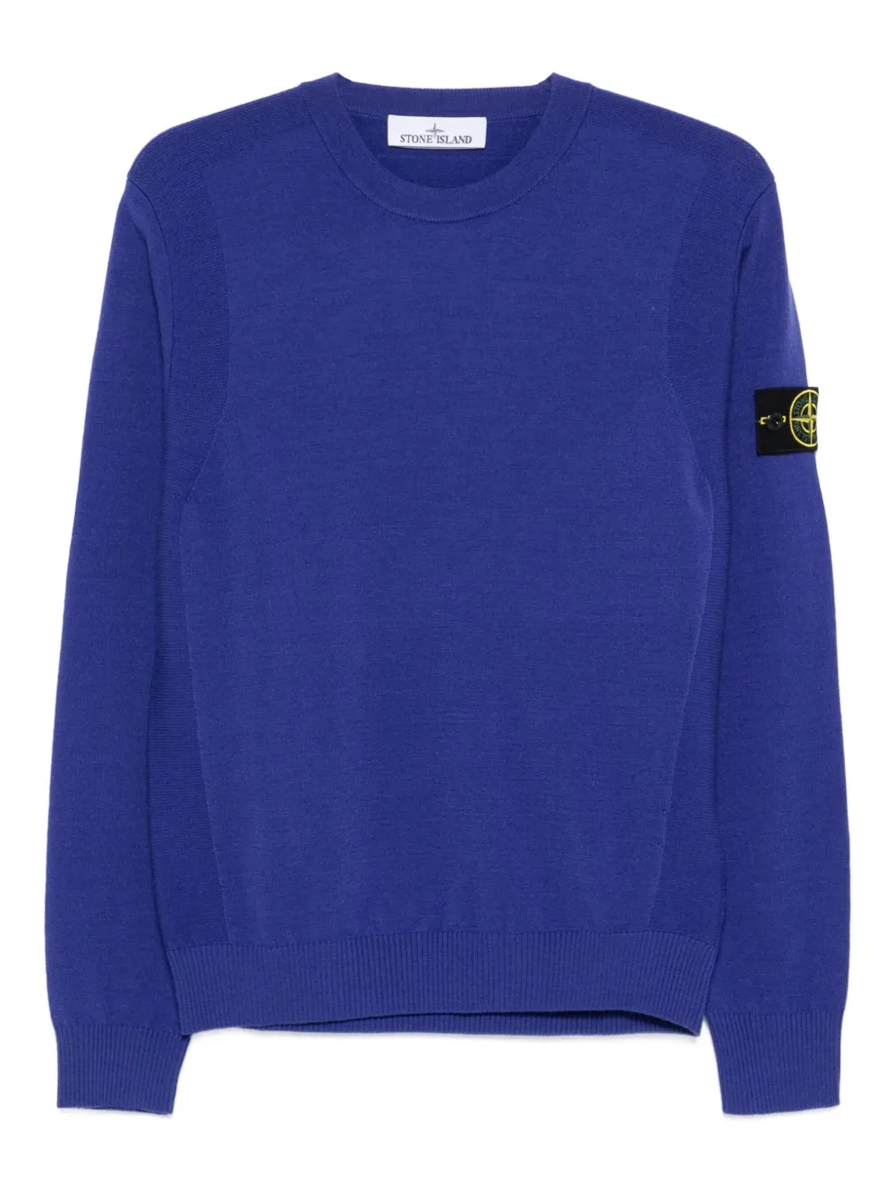 Stone Island Trui met logopatch en ronde hals Blauw
