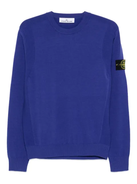 Stone Island crew-neck logo-patch sweater