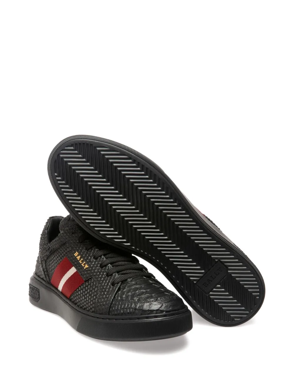 Bally Marell leren sneakers met streepdetail Zwart