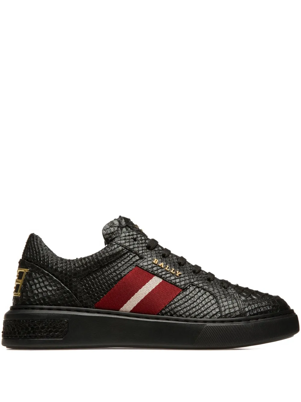 Bally Marell leren sneakers met streepdetail Zwart