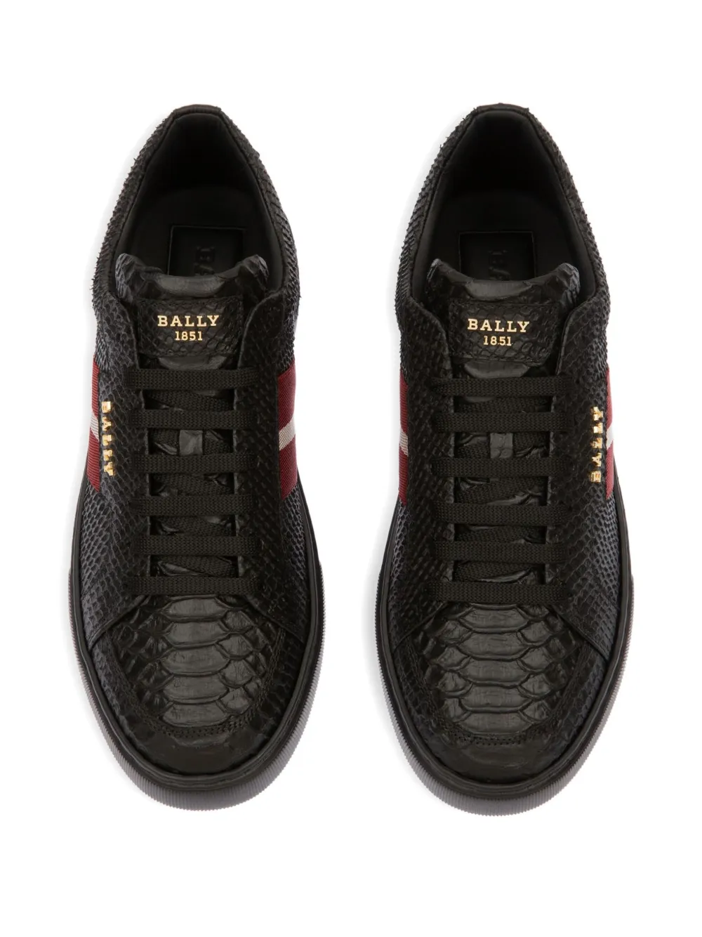 Bally Marell leren sneakers met streepdetail Zwart