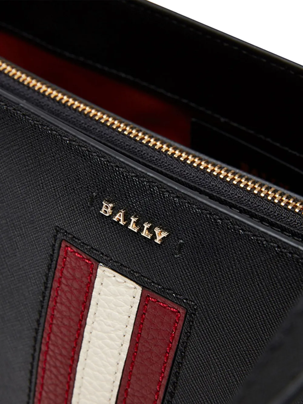Bally Supra leren shopper met lint Zwart