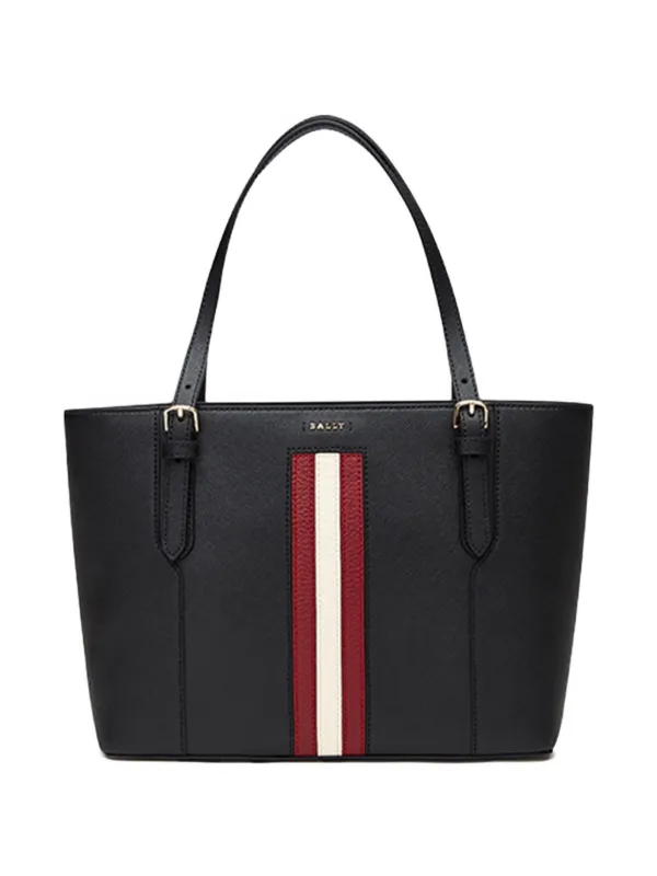 Bally Supra Leather Ribbon Tote Bag | Black | FARFETCH SG