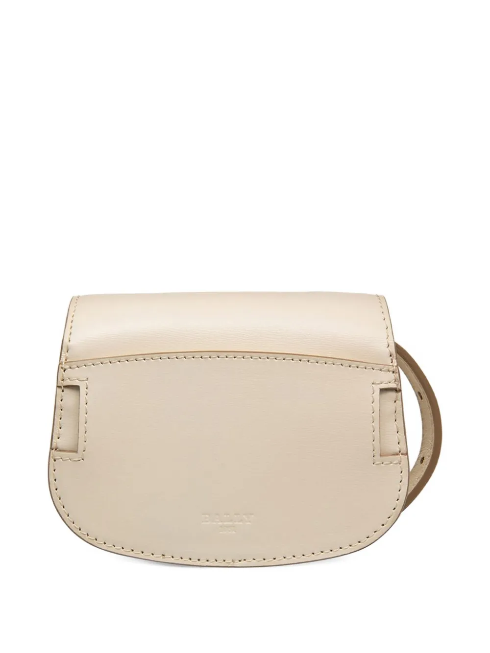 Bally Kleine leren tas met omslag en B-ketting Beige