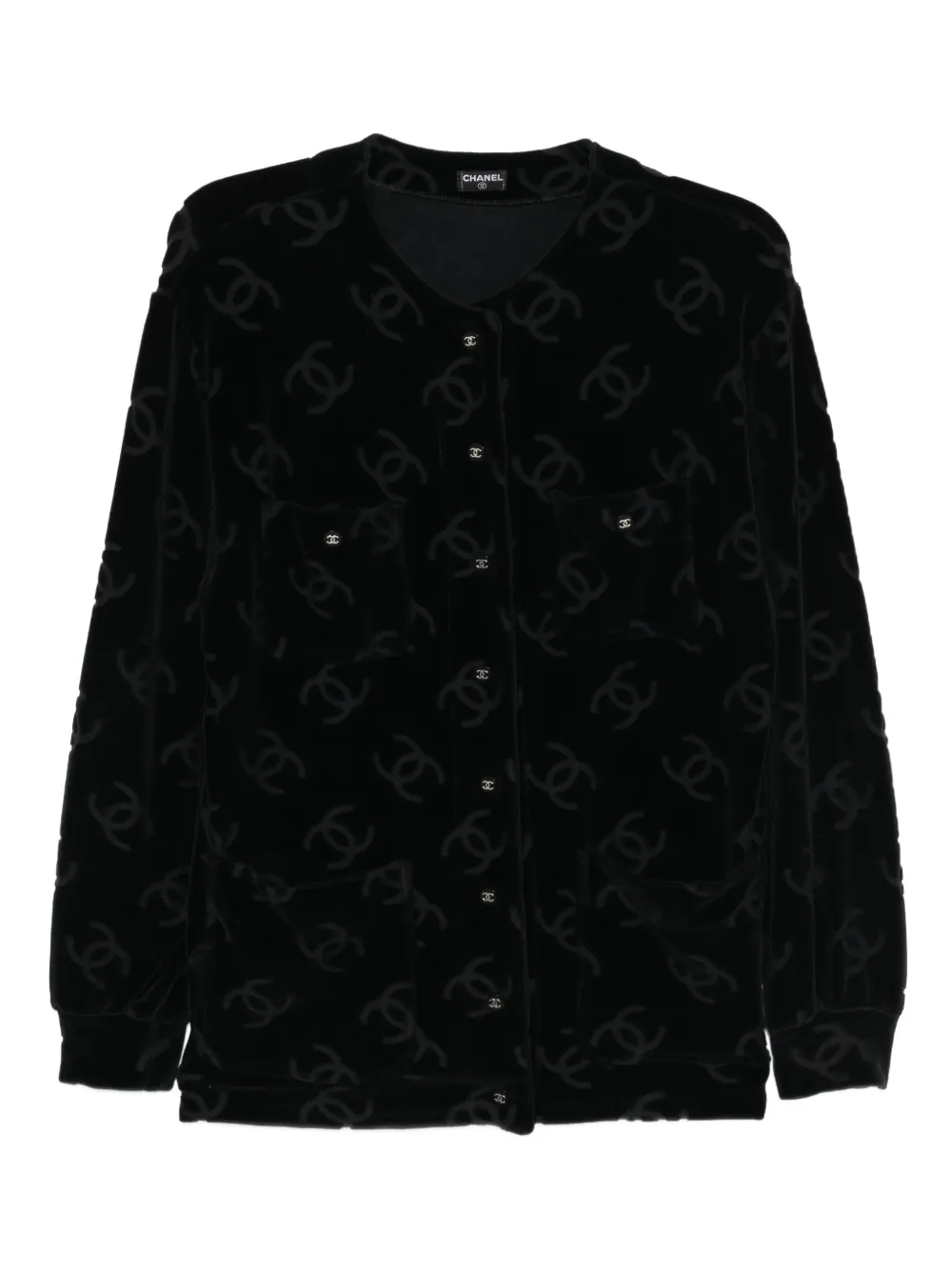 Pre-owned Chanel 1990-2000s Single Breasted Collarless Jacket In Black