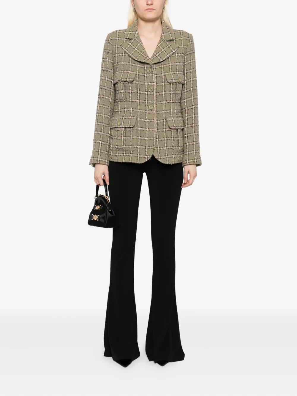 Pre-owned Chanel 1995 Single Breasted Jacket In Green