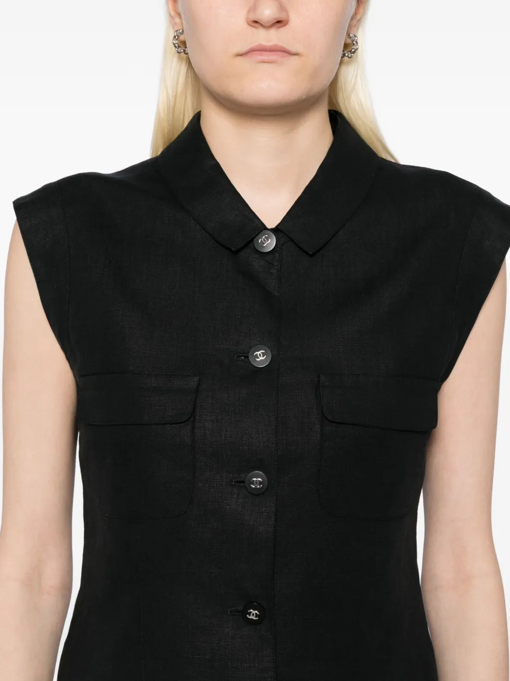 Pre-owned Chanel 1990-2000s Vest Jacket In Black