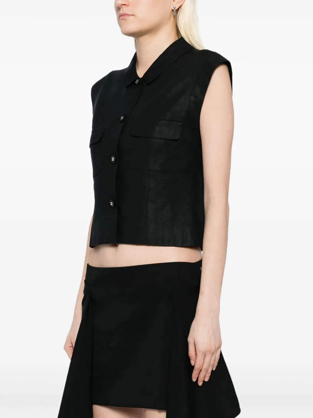 Pre-owned Chanel 1990-2000s Vest Jacket In Black