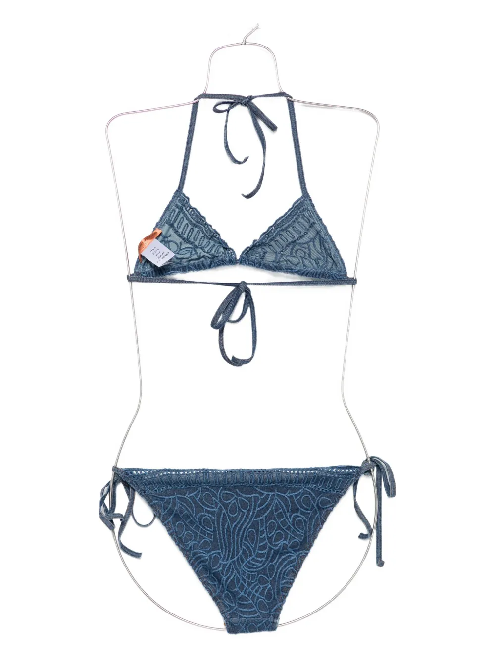 Ermanno Scervino embroidered triangle bikini Blauw