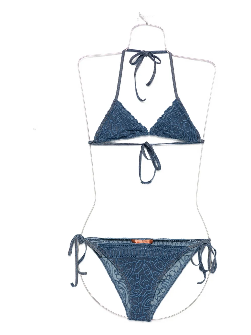 Ermanno Scervino embroidered triangle bikini Blauw