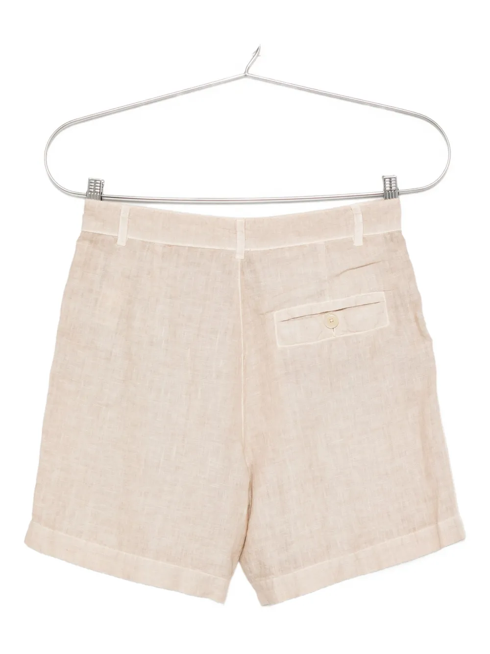 120% Lino Geplooide linnen shorts Beige