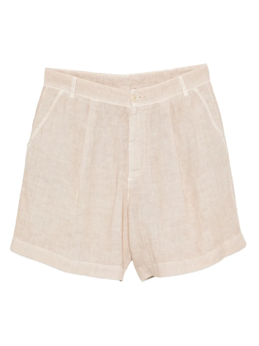 120% Lino Geplooide linnen shorts Beige