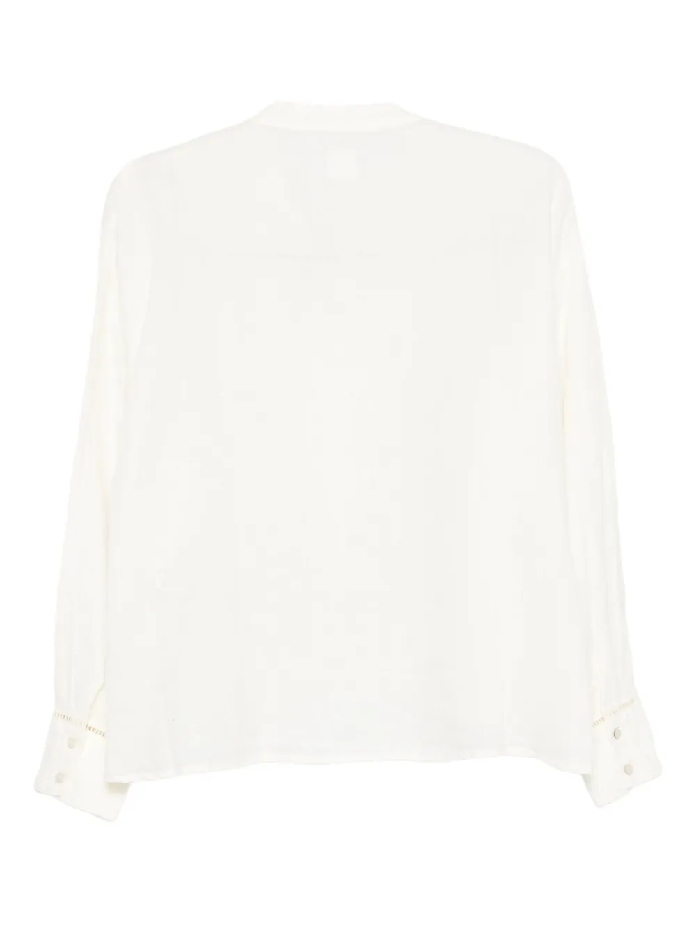 120% Lino Pleated-cuff Linen Top In Neutral