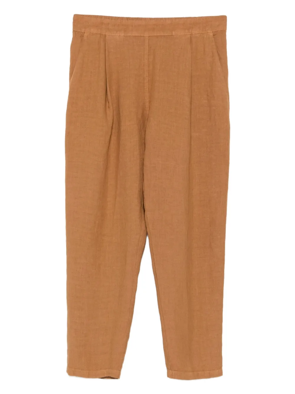 120% Lino pleated linen trousers - ブラウン 120% Lino pleated linen trousers - ブラウン