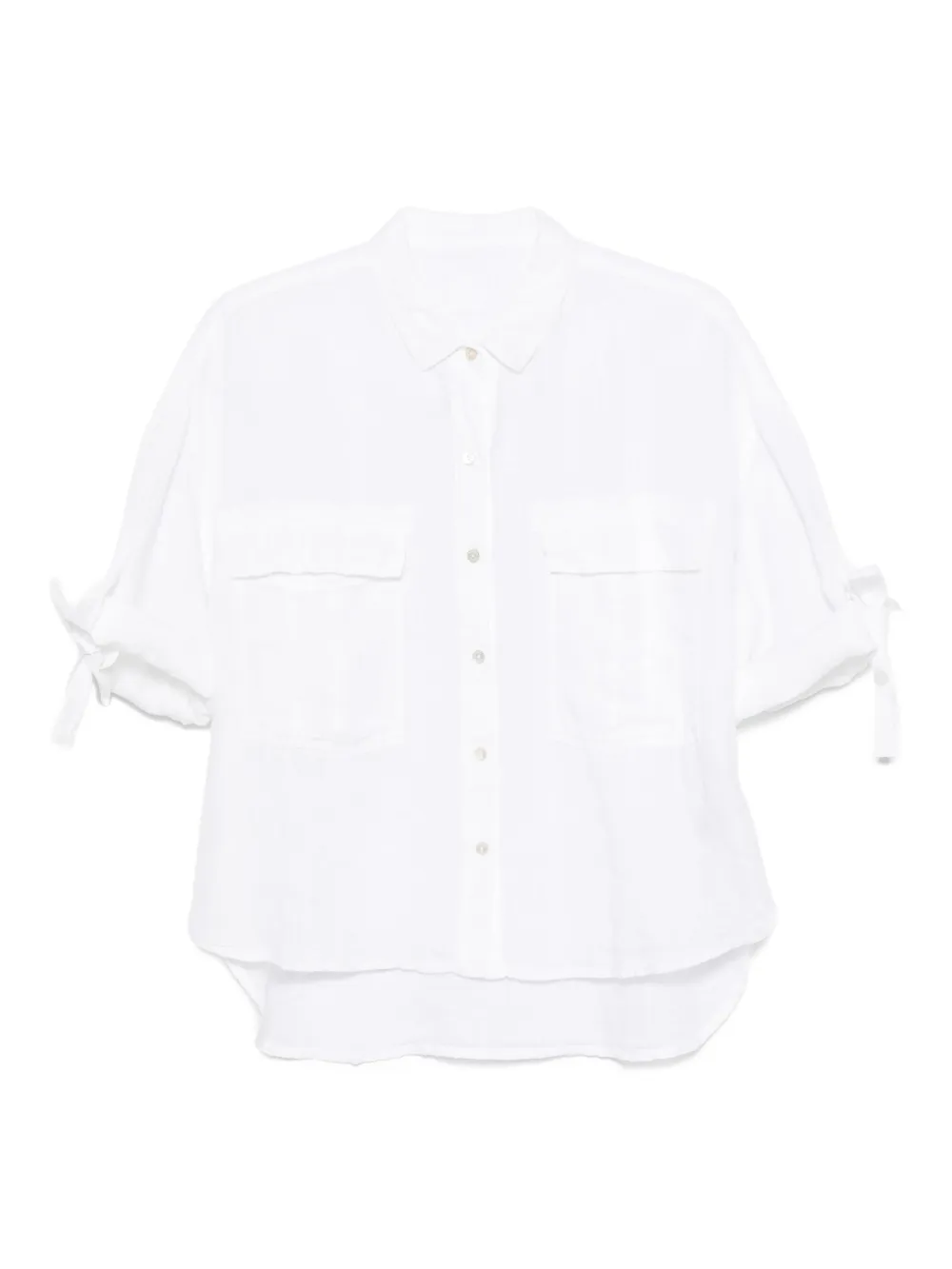 120% Lino tied-sleeve linen shirt | White | Image 1