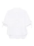 120% Lino tied-sleeve linen shirt - White