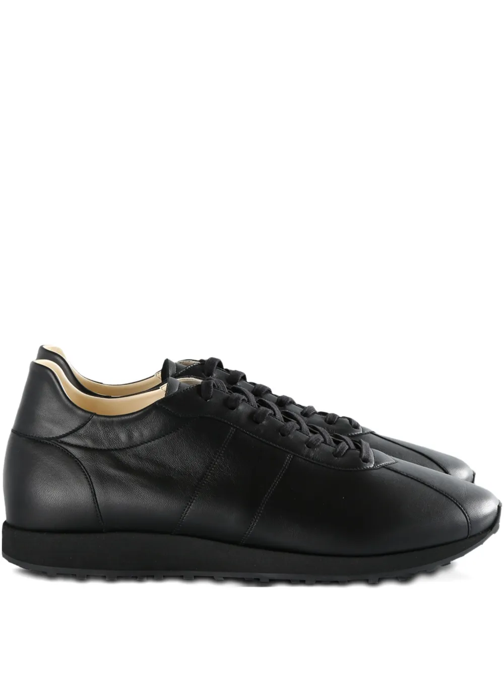 The Row leather lace-up sneakers Black