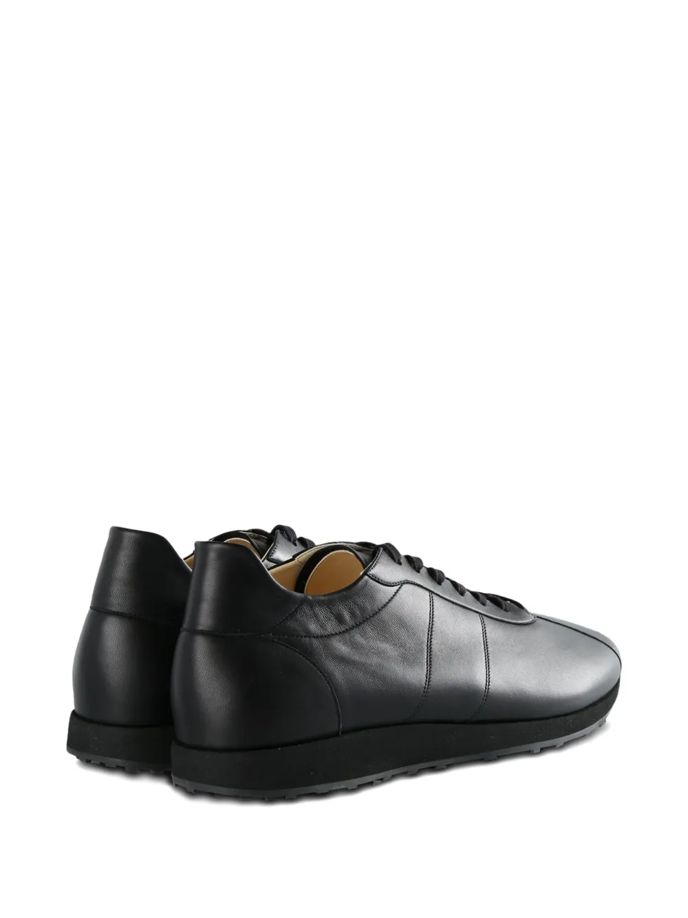 The Row leather lace-up sneakers Black