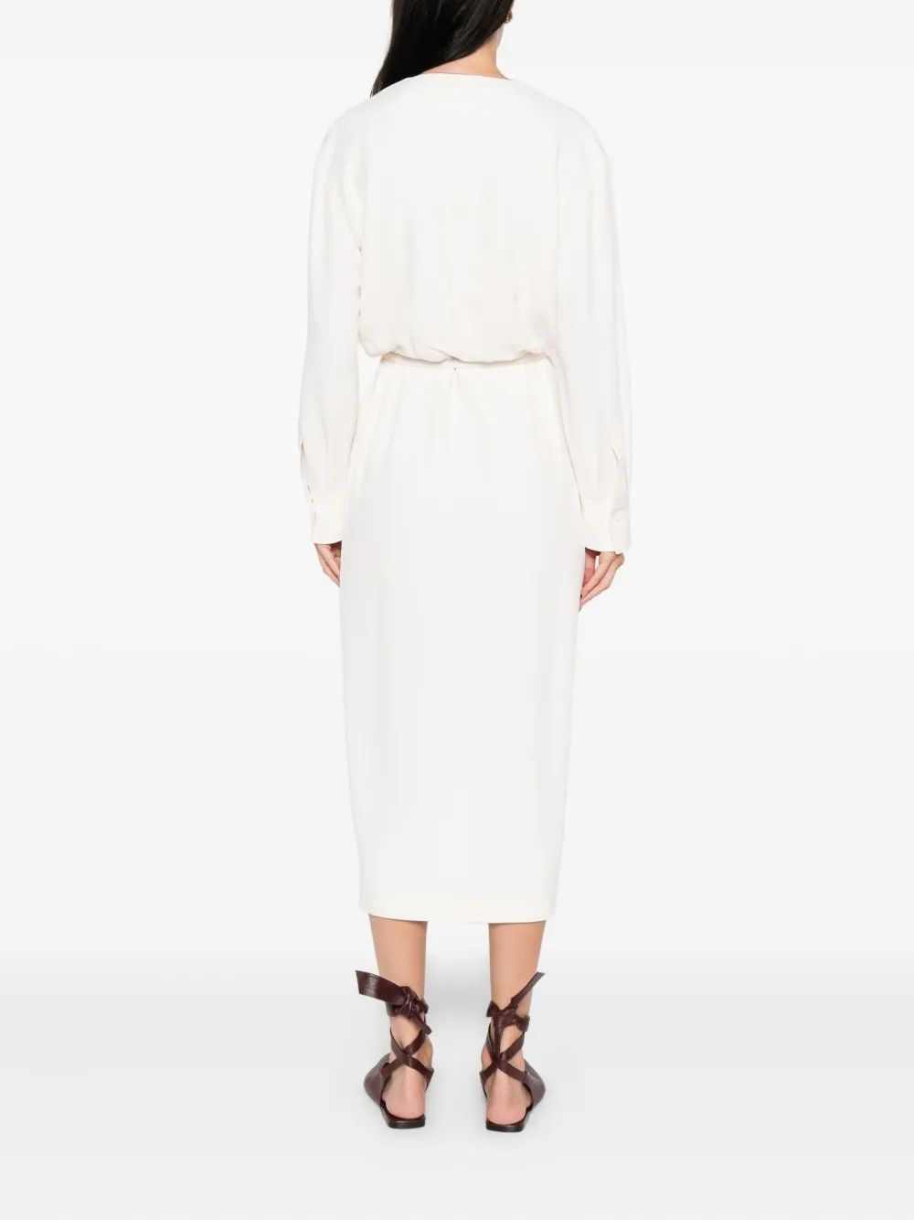 Brunello Cucinelli embellished wrap dress Wit