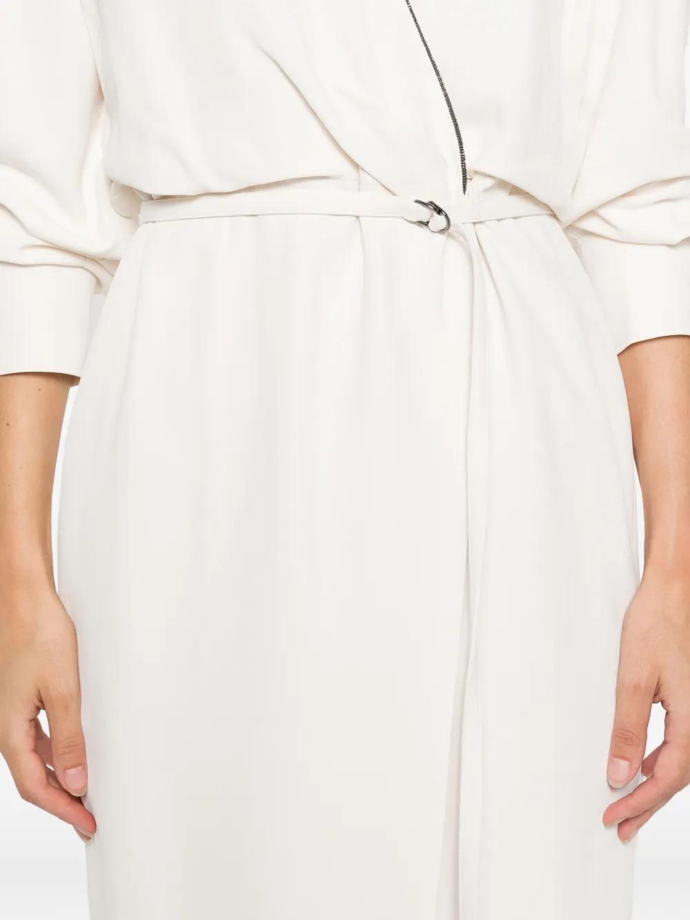 Brunello Cucinelli embellished wrap dress Wit