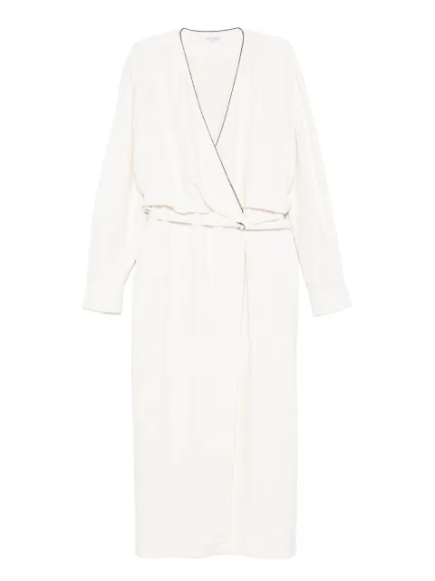 Brunello Cucinelli embellished wrap dress