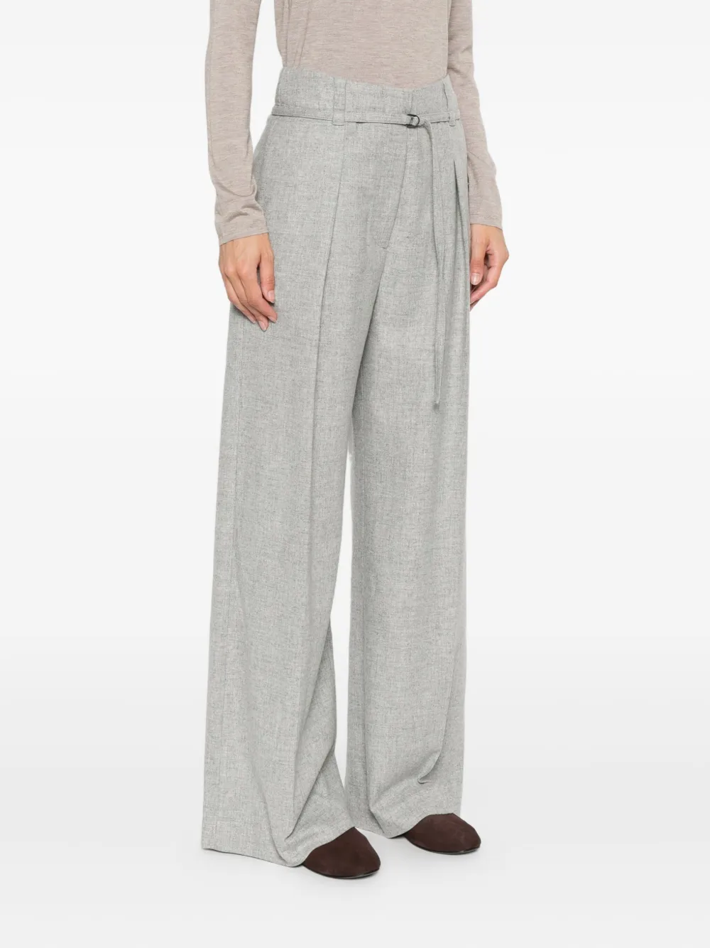 Brunello Cucinelli pleated belted trousers Grijs