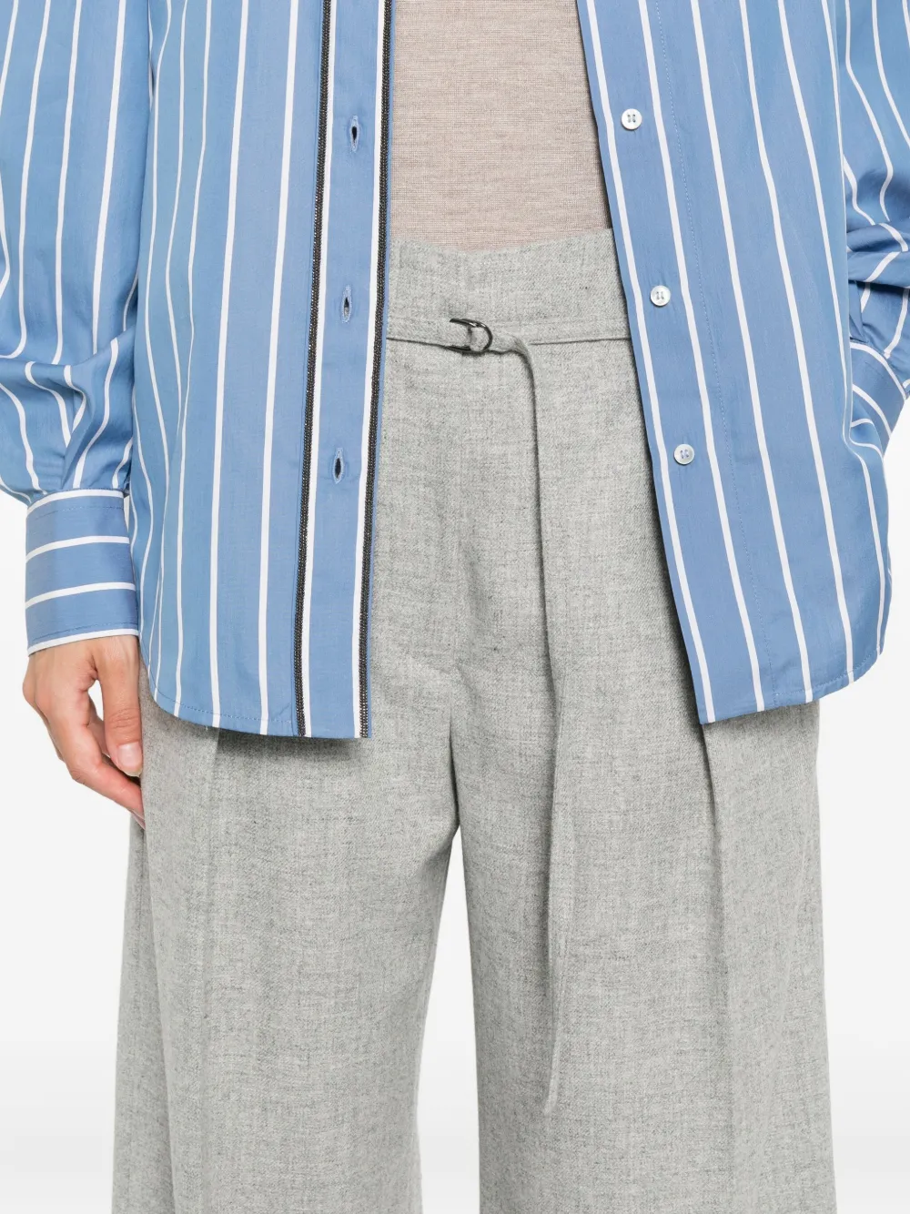 Brunello Cucinelli pleated belted trousers Grijs
