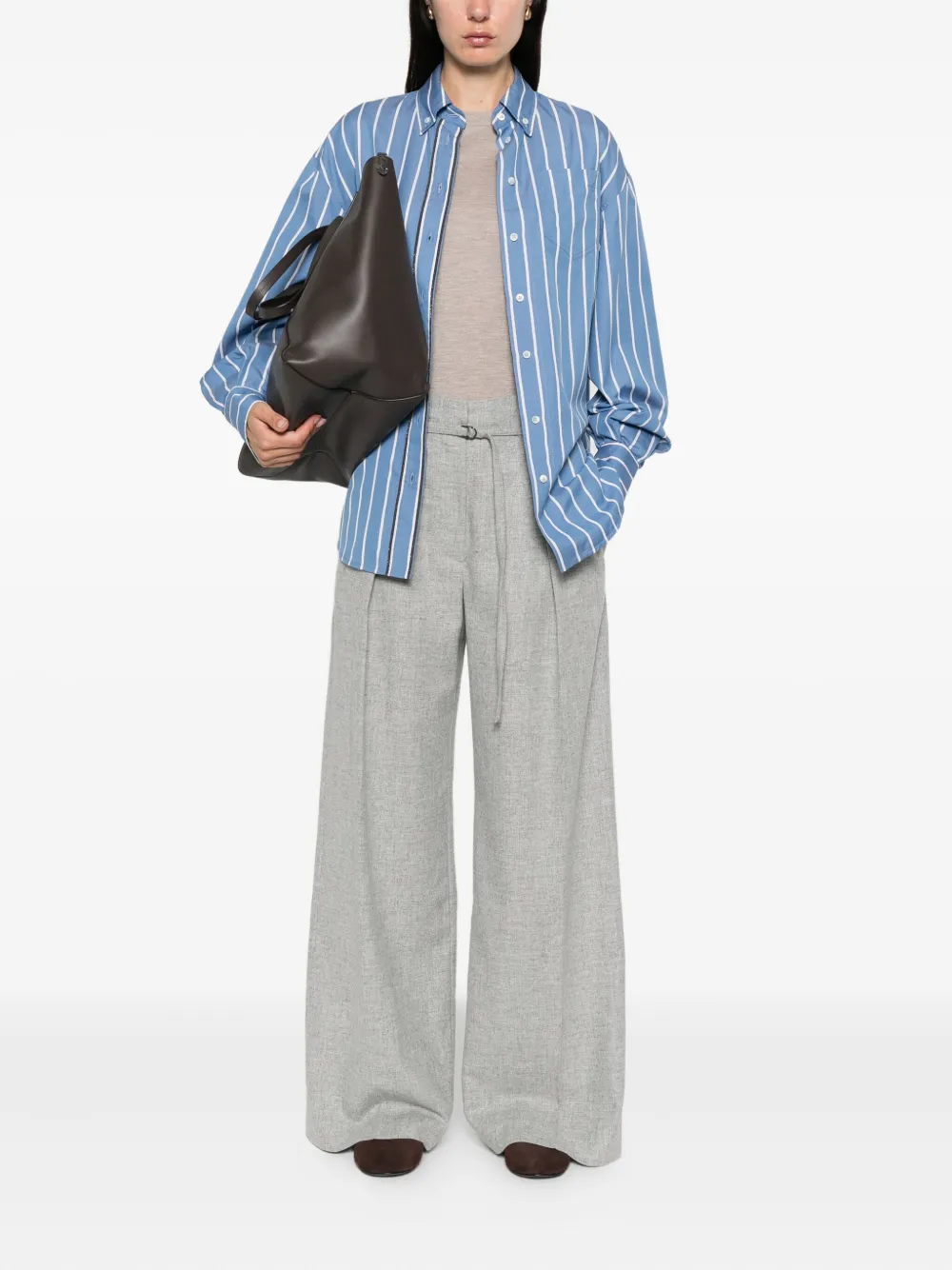 Brunello Cucinelli pleated belted trousers Grijs