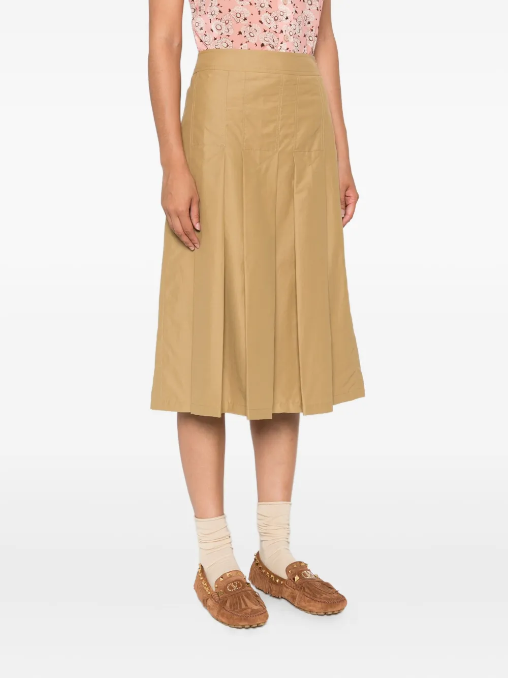 Prada pleated midi skirt Beige