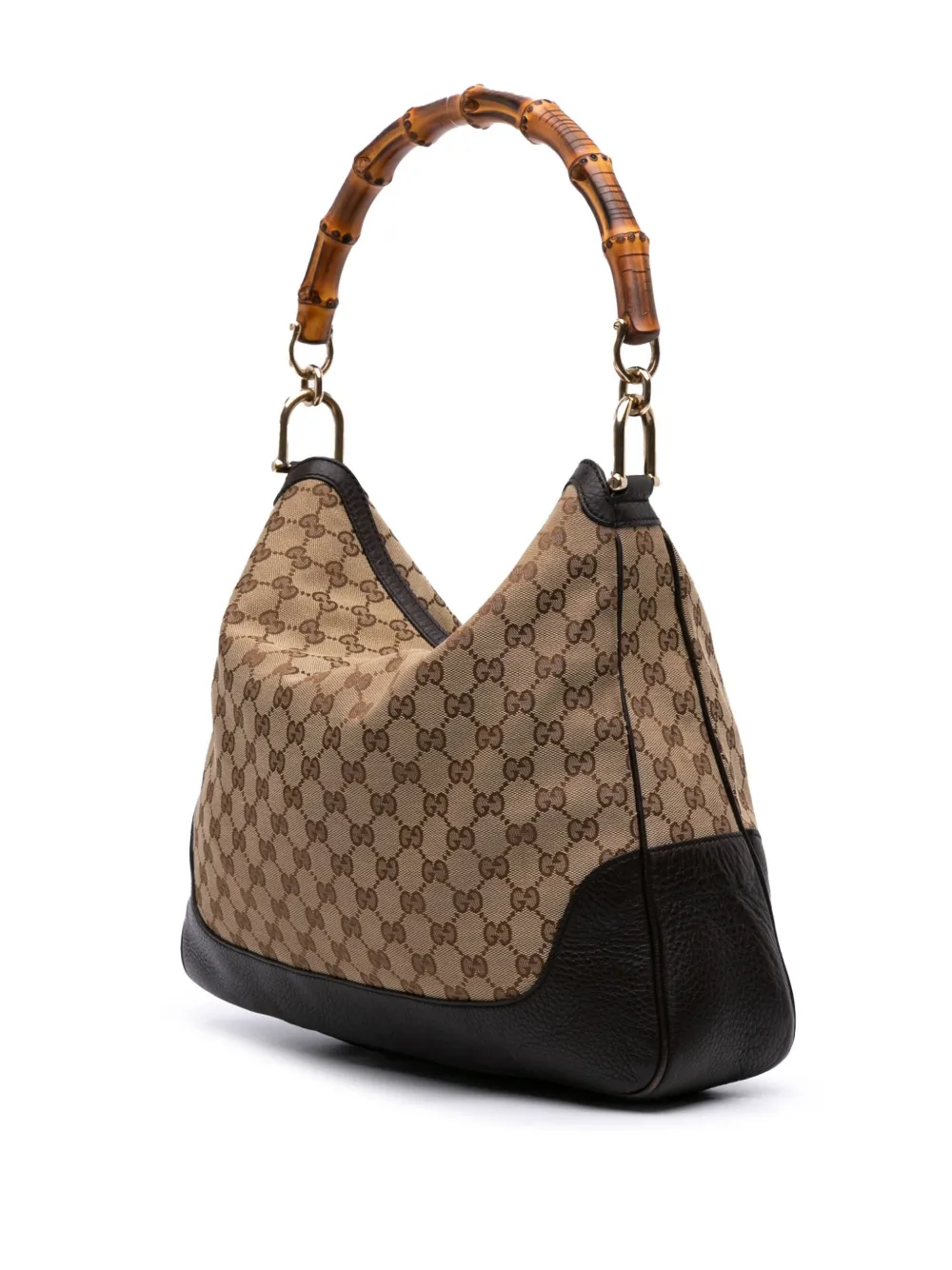Pre-owned Gucci 2000-2015 Gg Canvas Bamboo Diana Satchel