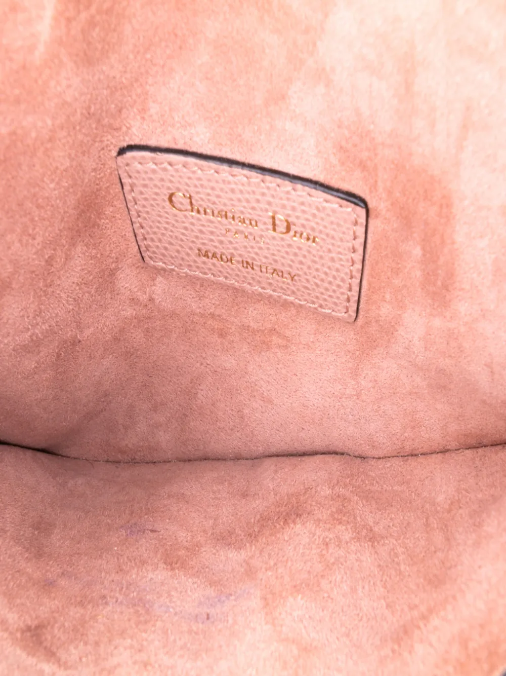 Pre-owned Dior 2019 Grained Calfskin Saddle Belt Bag In Pink