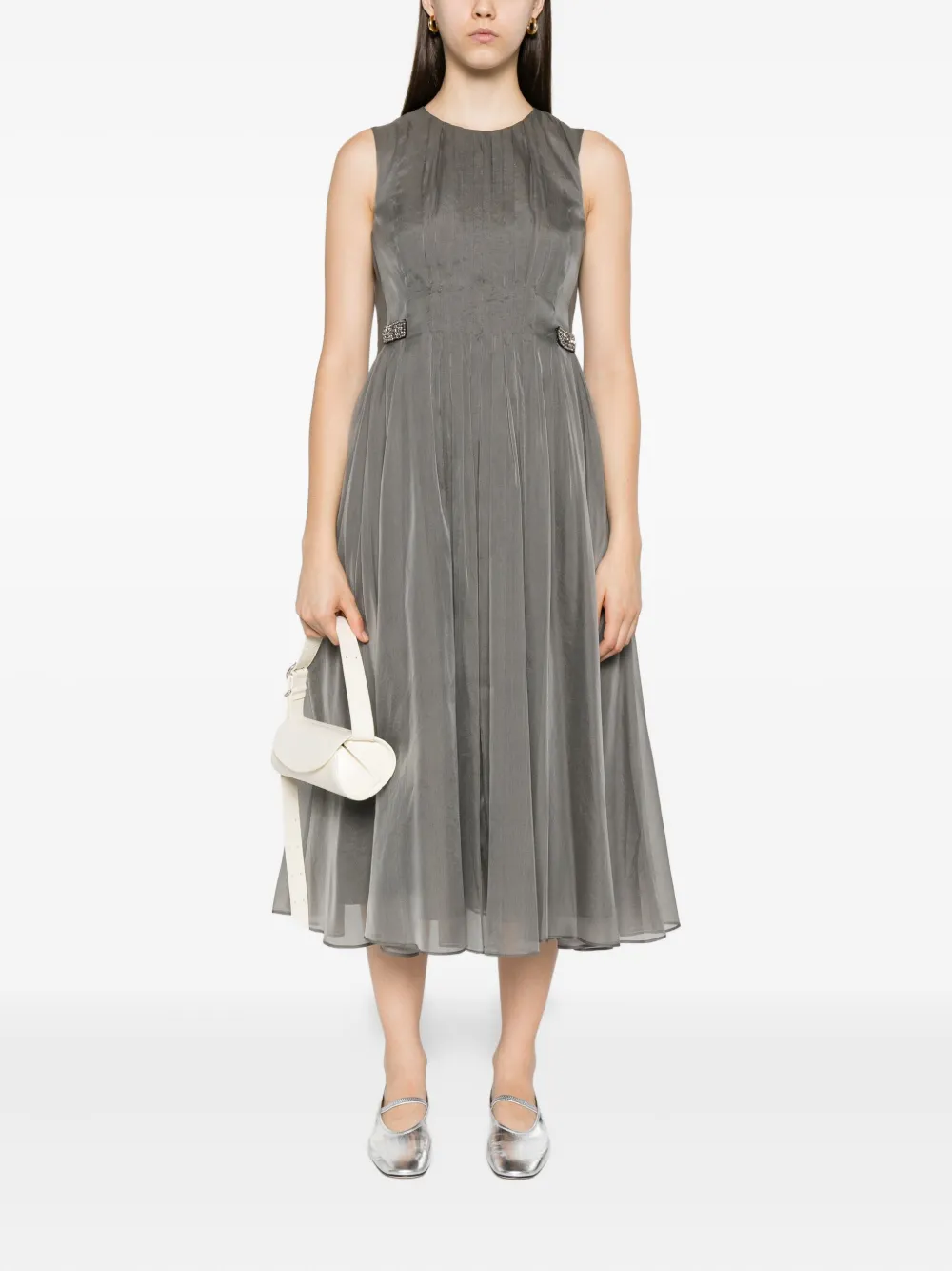 'S Max Mara crystal-embellished midi dress Grijs