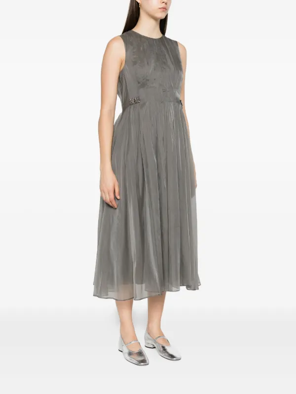 S Max Mara crystal-embellished Midi Dress Grey FARFETCH