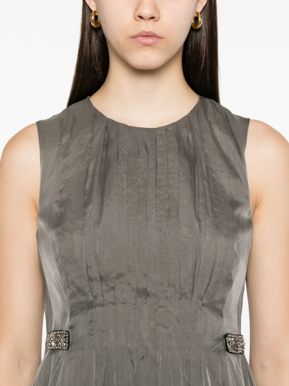 'S Max Mara crystal-embellished midi dress Grijs