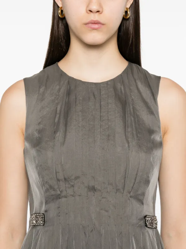 S Max Mara crystal-embellished Midi Dress | Grey | FARFETCH