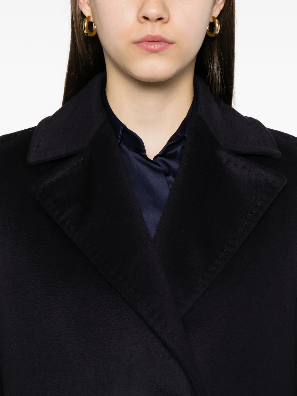 Max Mara double-breasted wool coat Blauw