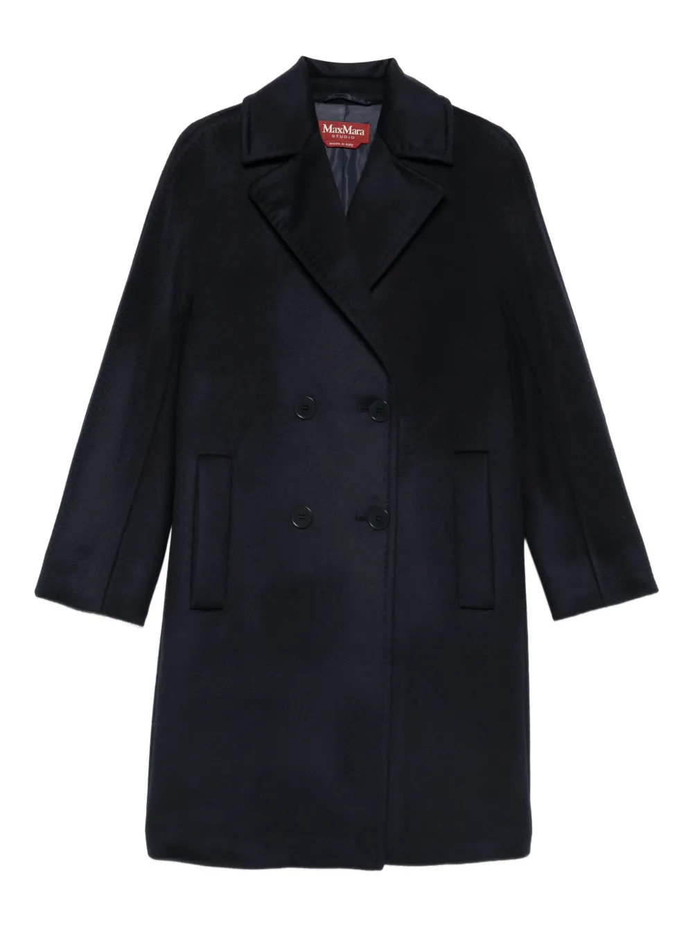 Max Mara double-breasted wool coat Blauw