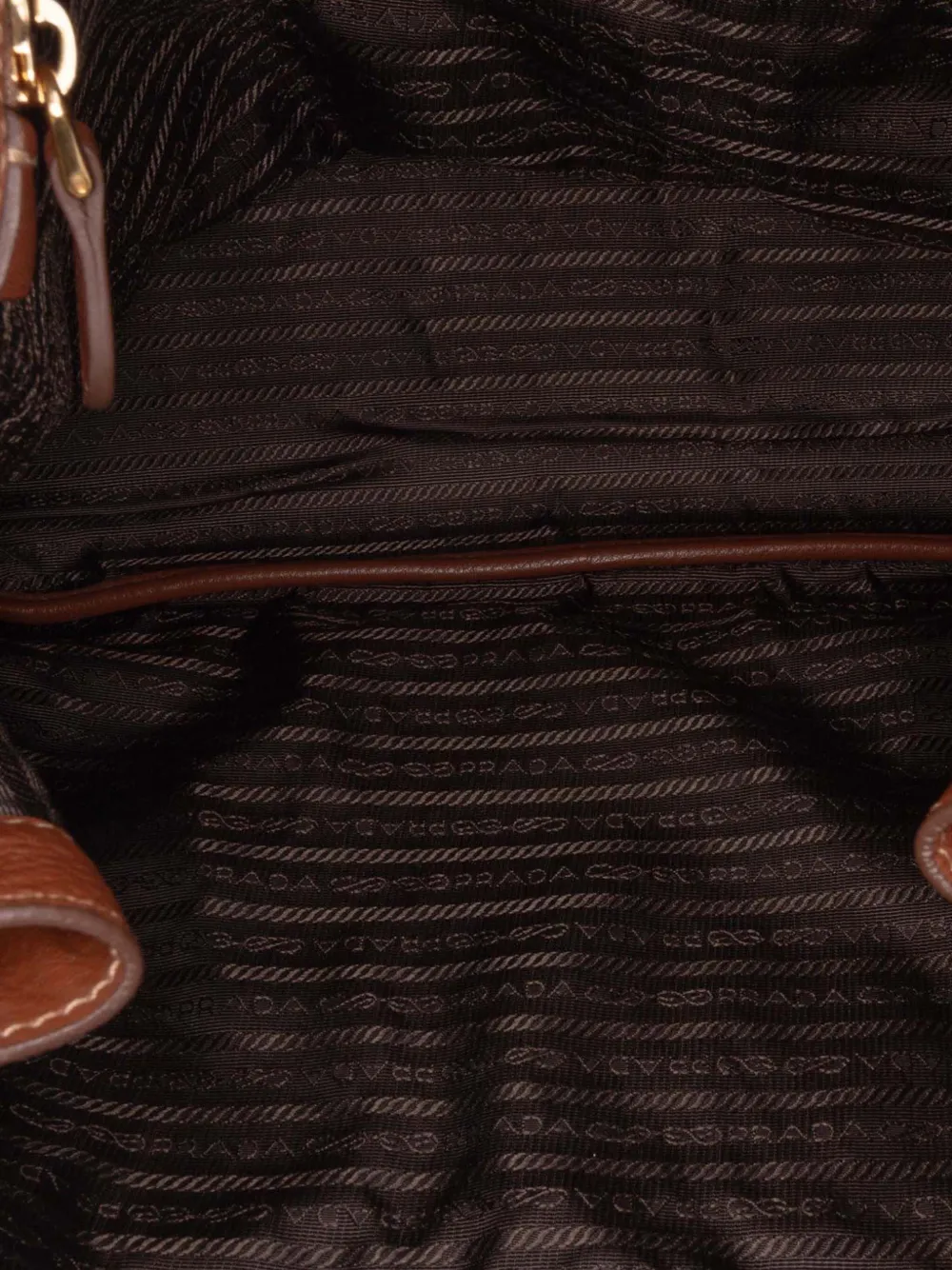 Pre-owned Prada 2000-2025 Vitello Daino Side Zip Shopper Tote Bag In Brown