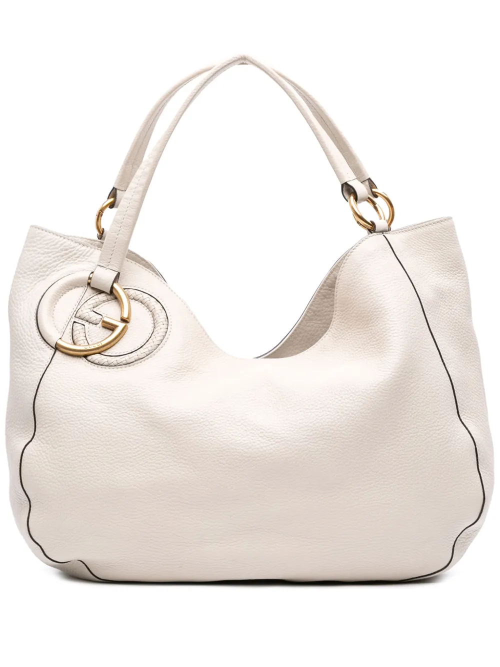 Gucci Pre-Owned 2016-2025 ミディアム ペブルカーフスキン ツイル ハンドバッグ - ホワイト Gucci Pre-Owned 2016-2025 ミディアム ペブルカーフスキン ツイル ハンドバッグ - ホワイト