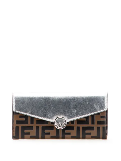 Fendi Pre-Owned محفظة 'F إز فندي' جلد كونتينينتال طويلة بنقش زوكا 2010-2025
