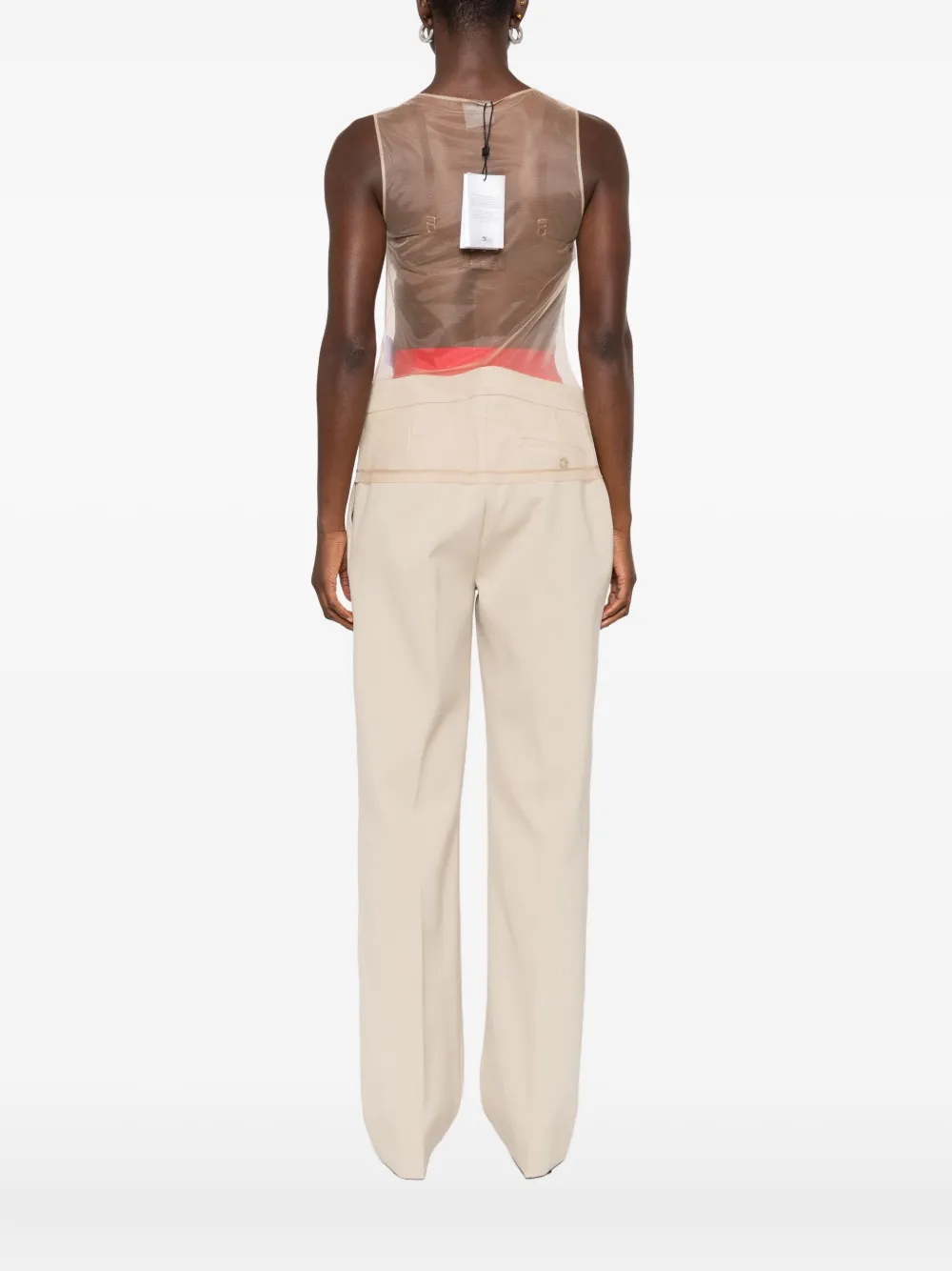 Courrèges Tulen top met logoprint Beige