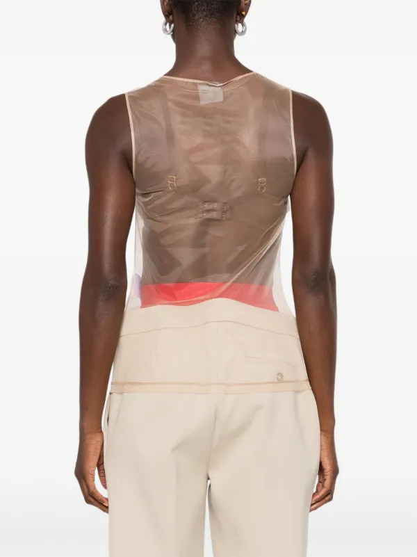 Courrèges ロゴ チュールトップ | ニュートラル | FARFETCH JP