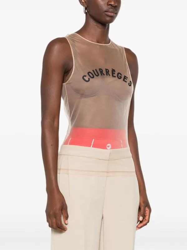 Courrèges ロゴ チュールトップ | ニュートラル | FARFETCH JP