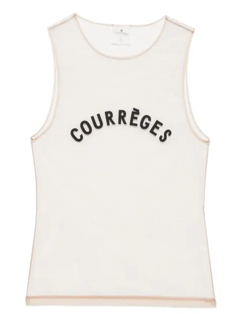 Courrèges Tülloberteil mit Logo-Print