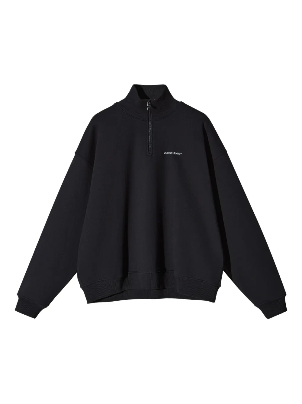 MONOCHROME half-zip cotton sweatshirt | Black | Image 1